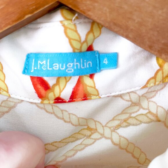 J. McLaughlin Coral Print Sleeveless Shirtdress, Size 4 - Picture 3 of 4